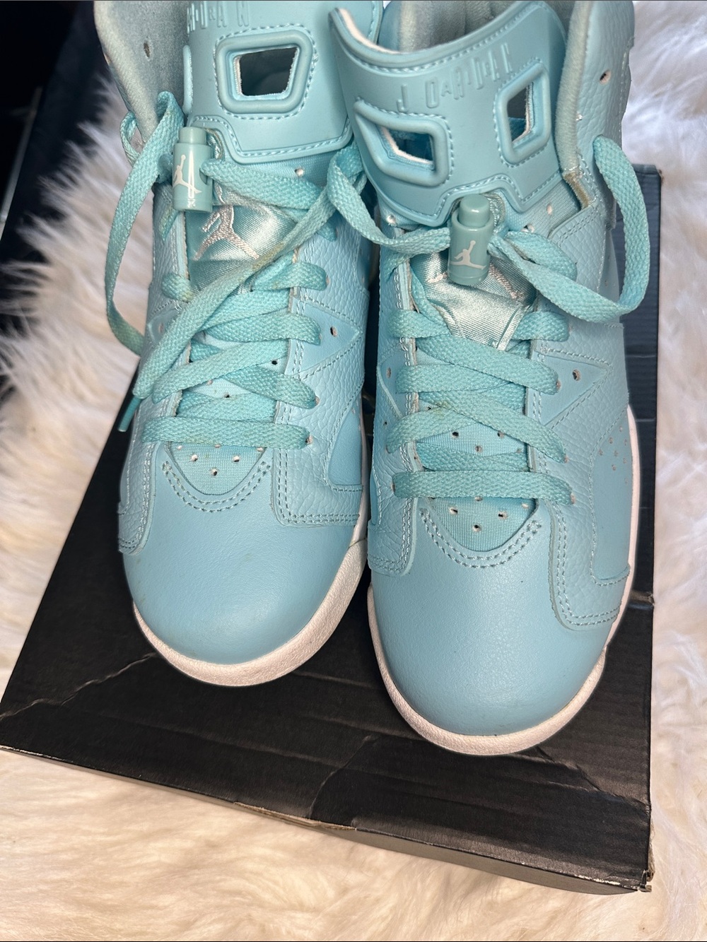 Jordan 10 Kids' Aqua Blue High-Top Basketball Shoes